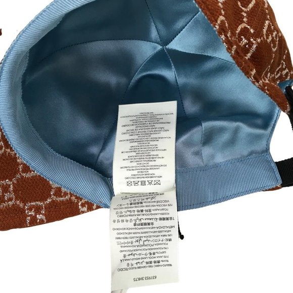 Gucci Women's Monogram GG Wool Blend Hat Strap Adjustable Brown Color Sz M, L - Picture 11 of 11